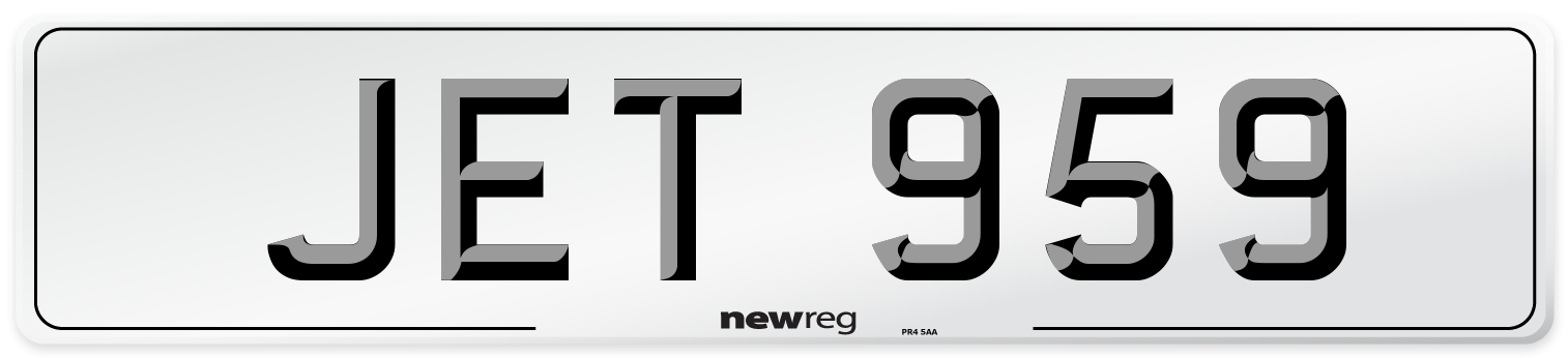JET 959 Number Plate from New Reg